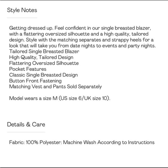 Tailored Single Breast Blazer - Picture 4 of 4